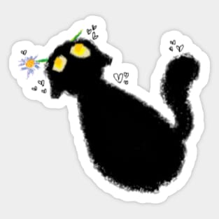 Flower Giving Cat MS paint Sticker